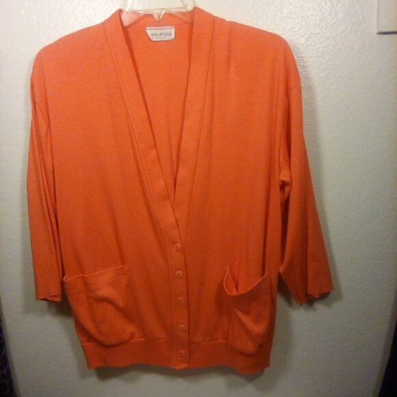 White Stag Orange Midsleeve  Cardigan Size: XL-XXL - Picture 2 of 10